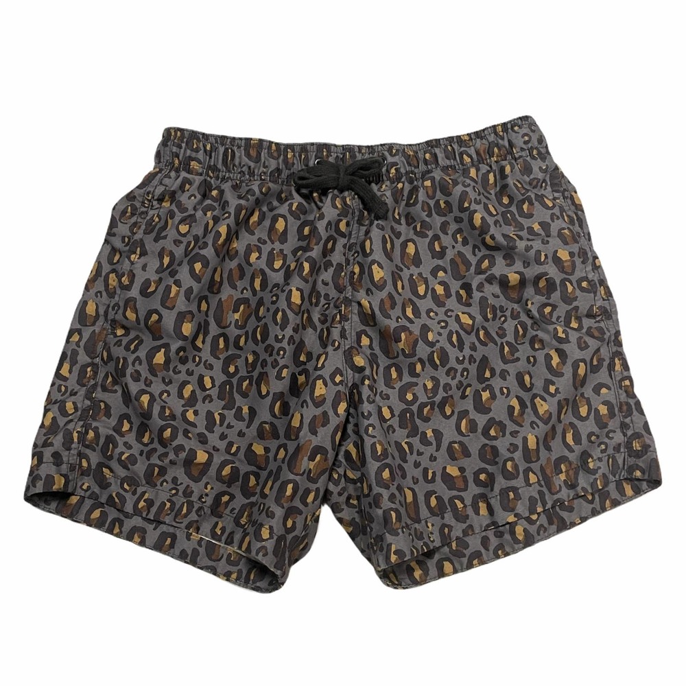 H&M Gray Cheetah Leopard Print Shorts Drawstring